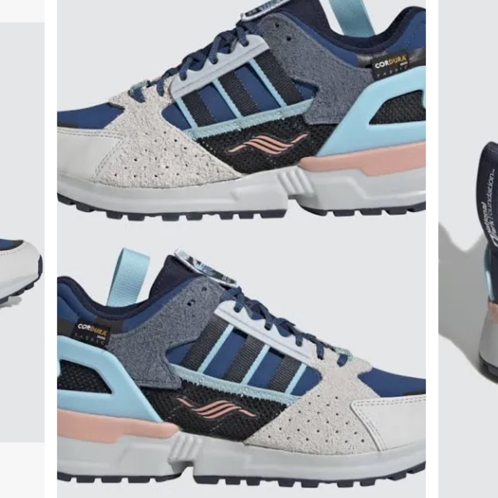adidas Men's Sneakers - Blue, Gray, and Pink